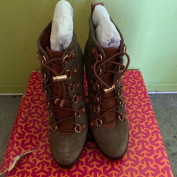 TORY BURCH 'Halima Leather Lace-Up Ankle Boots